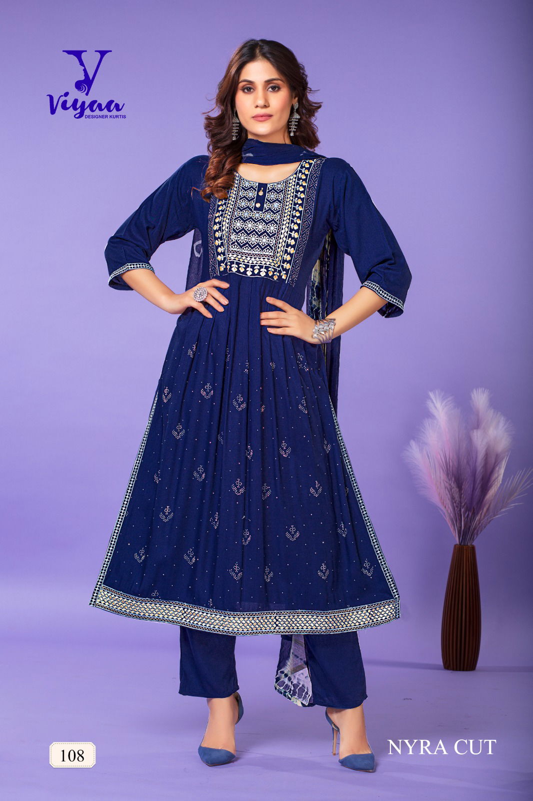 Glamour V1 By Viyaa Designer Kurti With Bottom Dupatta Catalog